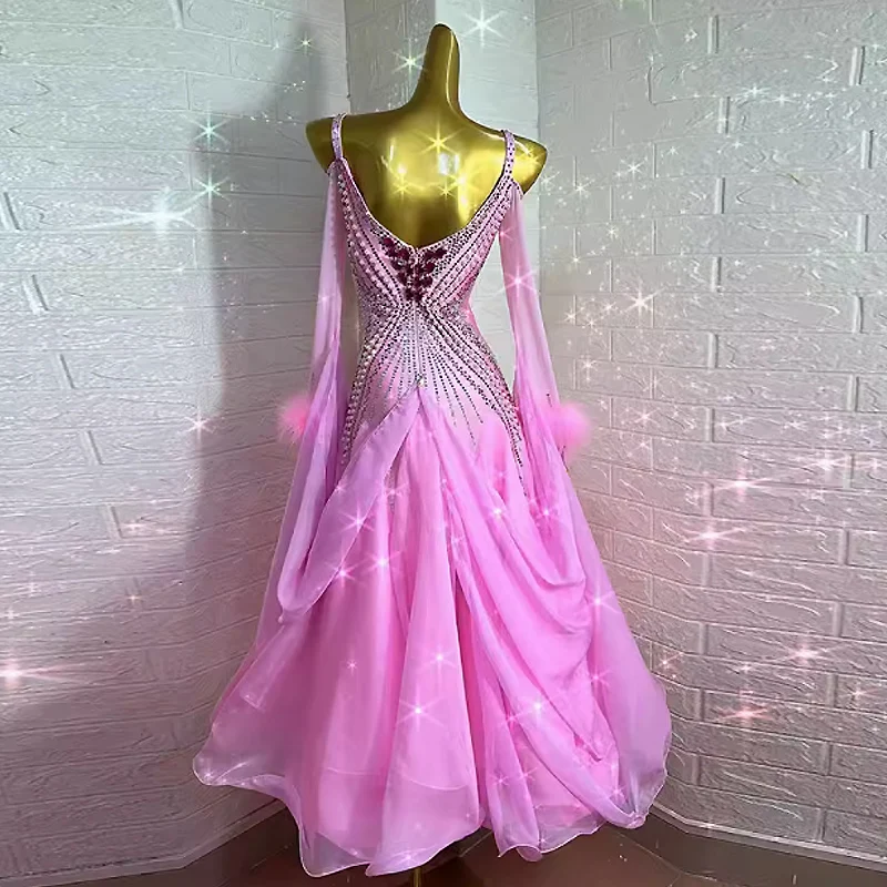 Ballroom Dance Competition Dress Customsized Adult Children Waltz Social Dancing Wear Skirt for Women Ballroom Stage Dresses