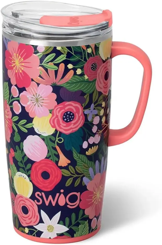 

Термокружка 650 мл с ручкой и крышкой, из нержавеющей стали, для горячих/холодных напитков, подходит для держателя в автомобиле