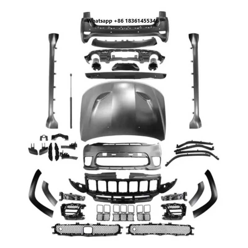 For 2018-up Grand Cherokee SRT8 Other Body Part Skirt SRT8 Type Front Bumper Grille Hood Upgrade Bodykit Conversion Kit
