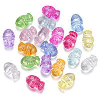 10pcs/lot Cute Fish Shape Acrylic Beads Colorful Transparent Loose Spacer Beads For DIY Necklace Earrings Jewelry Findings