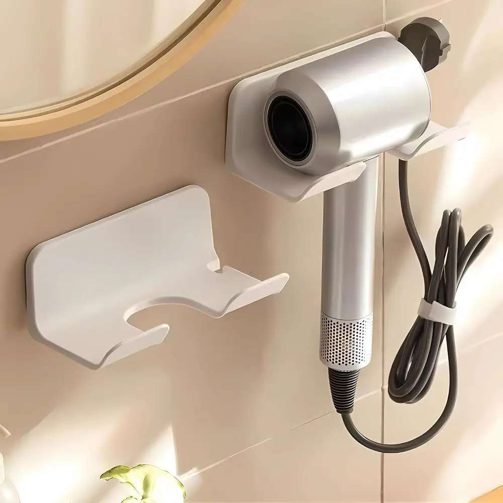 

Hair Dryer Holder, Blow Dryer Hanger Wall Mount for Hair Dryer Hook with Plug&Cord Organizer Self Adhesive for Cabinet Bathroom