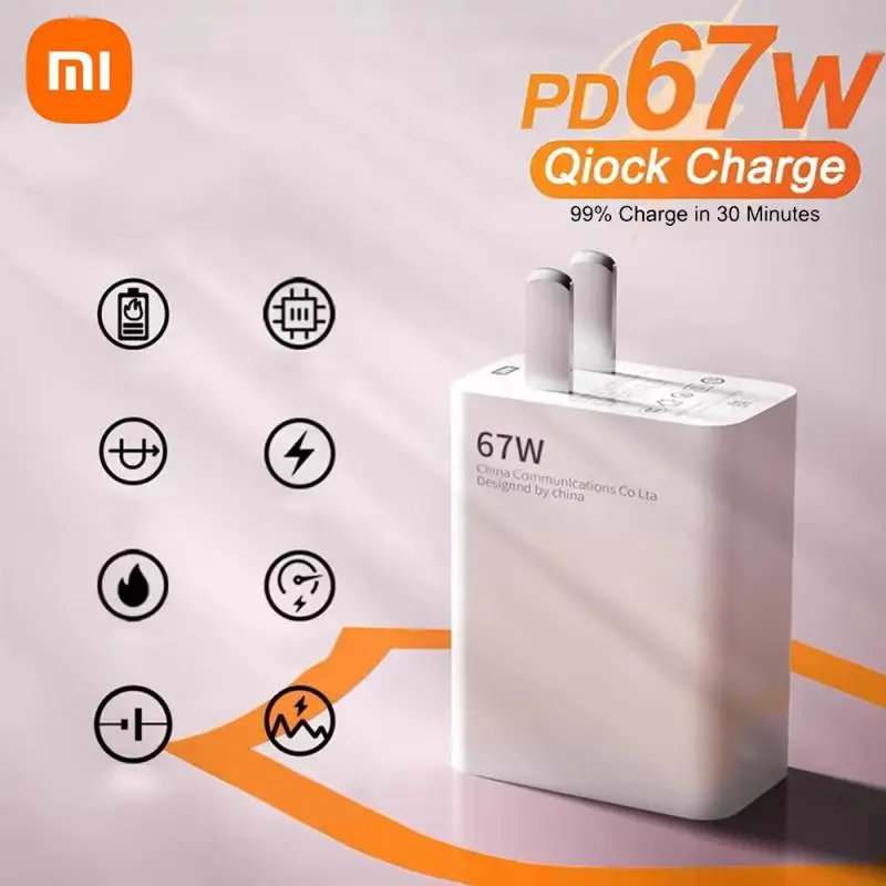 Oryginalna ładowarka Xiaomi 67 W Fast Charge QC 3.0 EU Adapter do Redmi 12 10C 13R 12R Note 8 Pro 9 9T Poco M3 C40 Kabel USB typu C