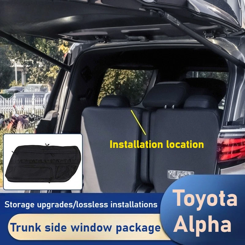 

For Toyota Alpha 2011-2024 Car Trunk Rear Side Window Storage Bag Organizer Stowing Tidying Car Interior Accessories