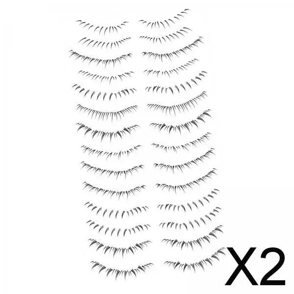 2xLower Eyelash Stickers DIY Realistic Eyelash Strips for Activity Travel