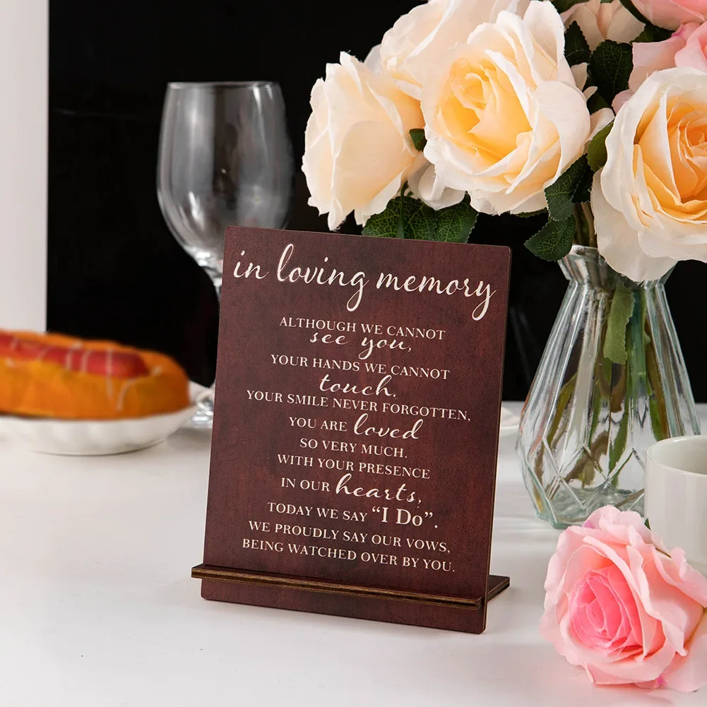 In Loving Memory Declaration Quotes Ornaments, Wooden Ornaments Crafts, Home Tabletop Decorations, for Couples Valentine's Day