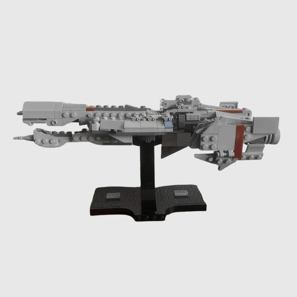 New MOC Space War Light Frigate Model Building Blocks Modular Technology DIY Assembly Children's Toy Stand Set Boy Birthday Gift