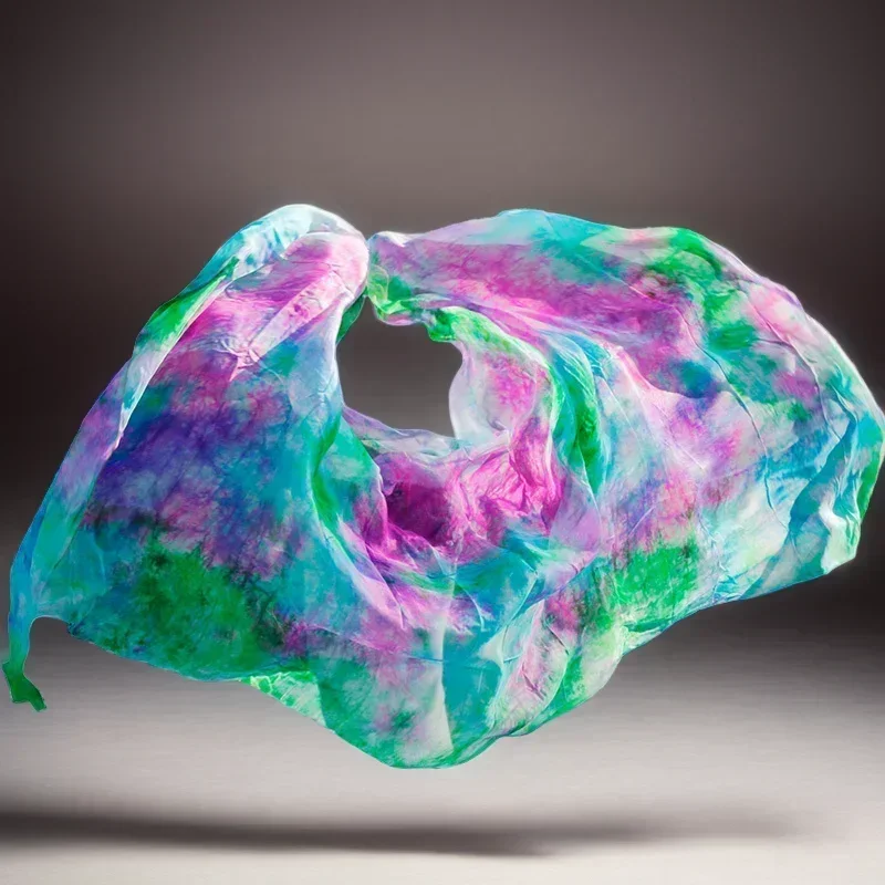 250*114cm Stage Performance Belly Dance Scarf Shawl Light Texture 100% Real Veils Rave Professional Women Belly Dance Silk Veil