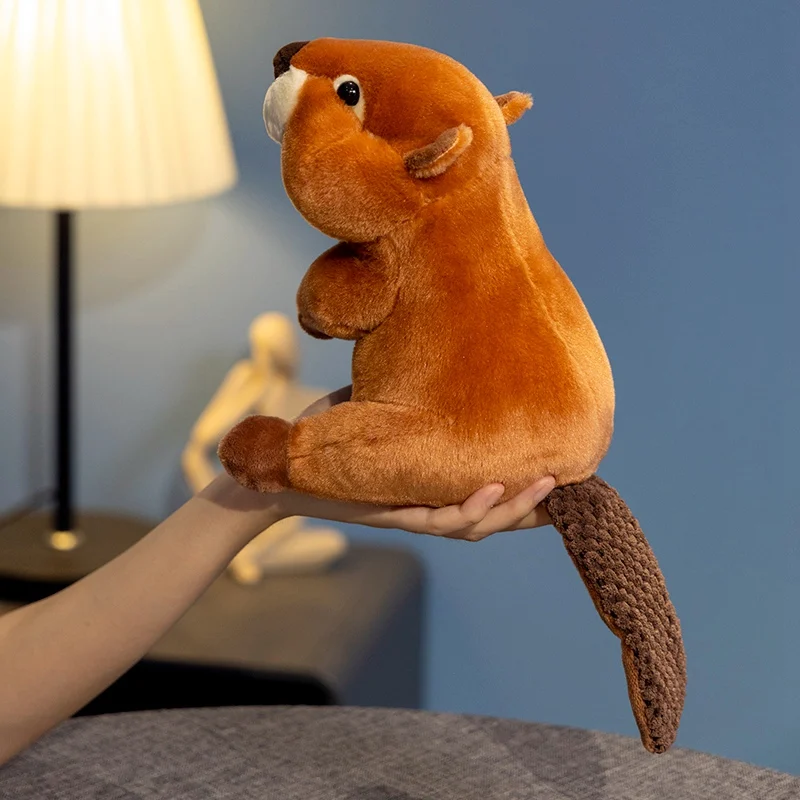 Jouet en peluche castor marmotte pour la décoration intérieure, jouet kawaii mignon, simulation d'animaux sauvages, beurre réaliste, cadeau de Noël, 20cm