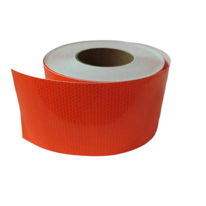 10Cm * 10M Oranje Reflecterende Tapes Waterdicht Pvc Reflecteren Stickers Veiligheidswaarschuwing Zelfklevende Strips Voor Fietsen Auto Motorfiets