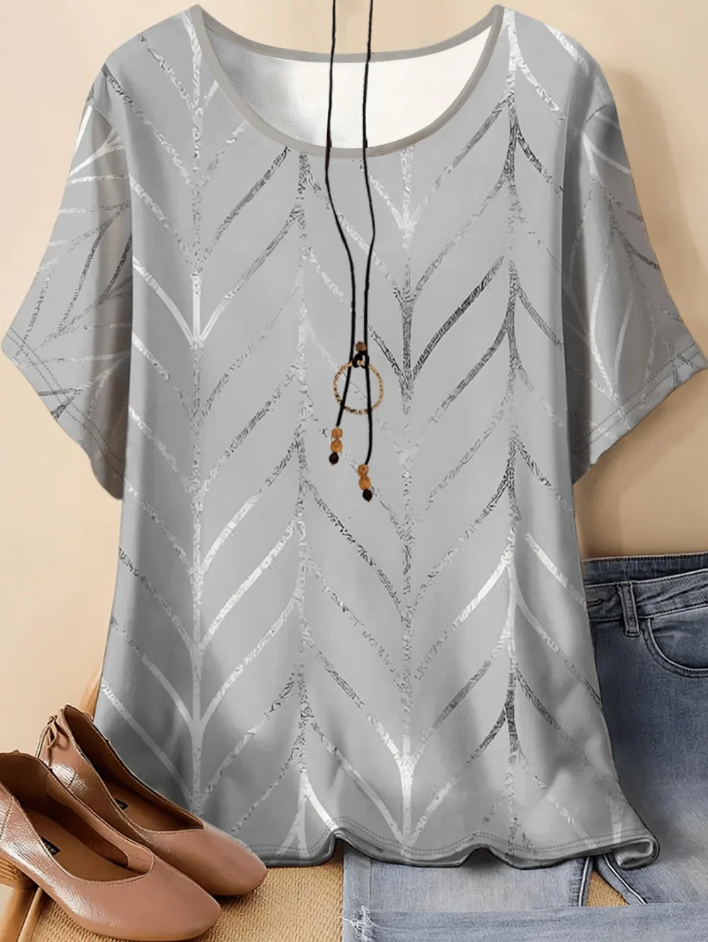 Farbverlauf T-Shirts 3D-Druck Damen Kurzarm-T-Shirt Lässige O-Ausschnitt Oberteile Y2k Tees Lockere Sommer Outdoor Damenbekleidung – Detail 8