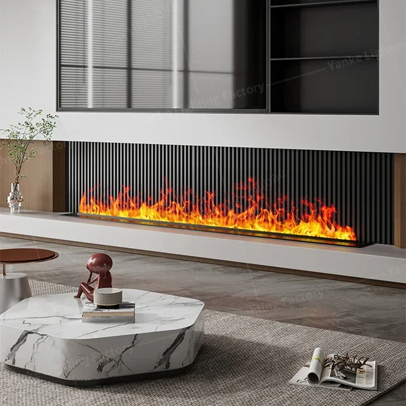 Smart Home 3D Atomized Fireplace with LED Colorful Flame ECO Water Vapor Indoor Electric Fireplace for TV Wall Living Room Decor