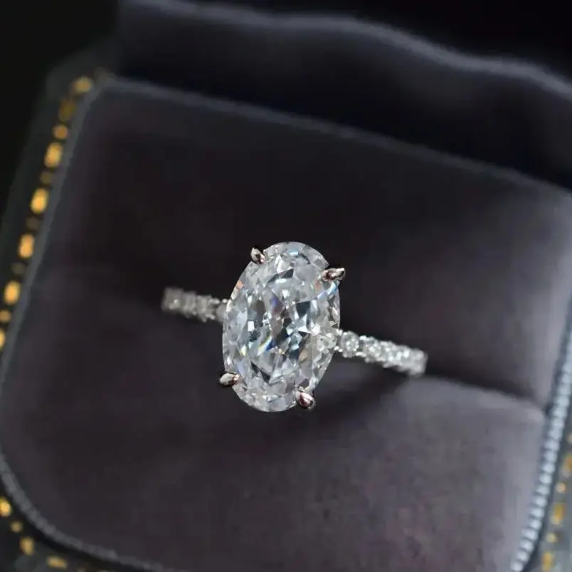 

Роскошное кольцо с выращенным в лаборатории бриллиантом 6 карат и серебром 925 пробы, обручальное кольцо для женщин
