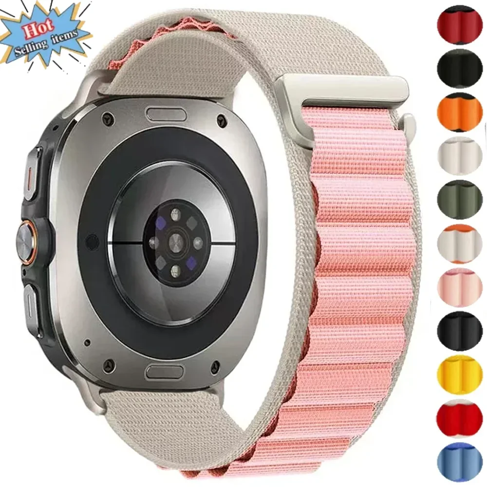 جبال الألب حلقة النايلون حزام لساعة سامسونج جالاكسي 8 44 مللي متر 40 مللي متر الكلاسيكية 46 مللي متر سوار معصمه غالاكسي ساعة 8-7 الترا 47 مللي متر كوريا #1