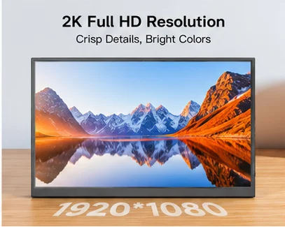 LESOWN 11.6 Inch Portable Monitor 1080P FHD LCD Travel Screen Driver-free Dual Display with Speakers VESA 75 for Laptop