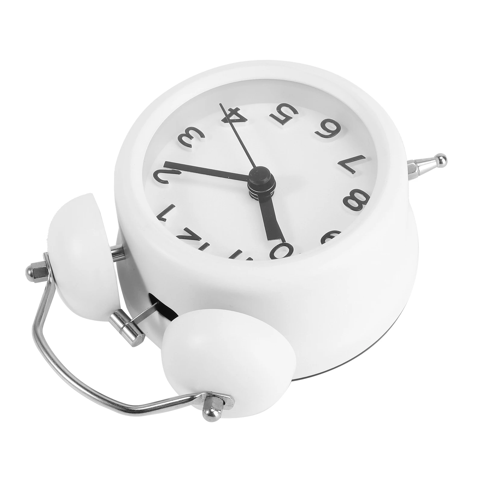 

Metal Alarm Clock 4 inch Electroplating Non Ticking Twin Bell Loud Dark Marks Bedroom Suitable Clock