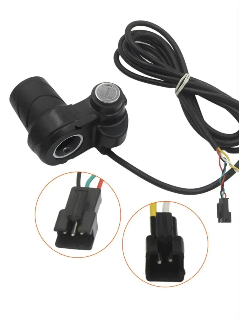 AliExpress NONE 5V E-Bike Throttle Accelerator Hall Half Turn Handle with Electric Door Lock Key Scooter Repair Accessory