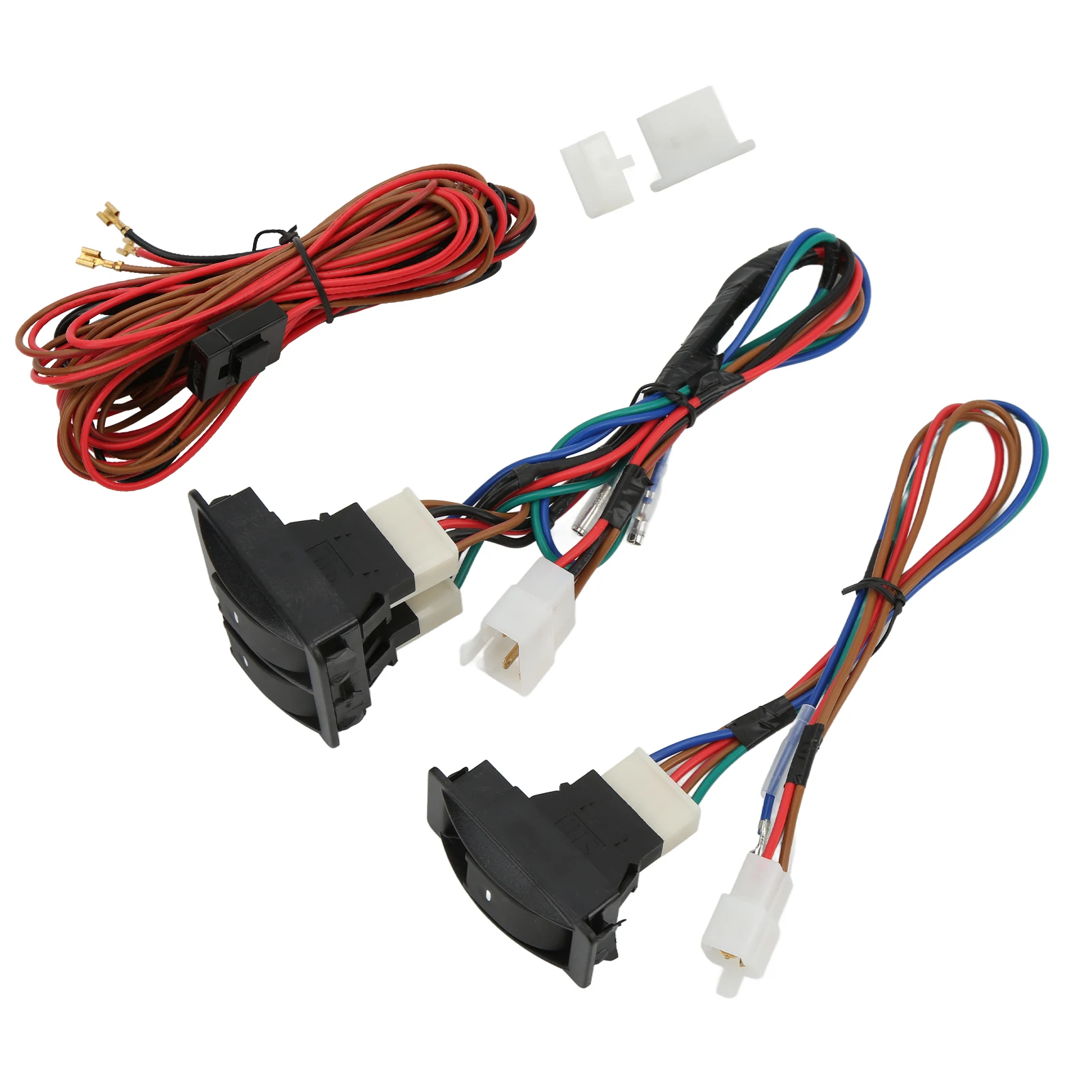 5 stks Universele Auto Power Elektrische Raam Schakelaar Regulator Kits met Kabelboom voor 2 Deuren