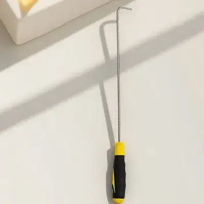 Cubierta de alcantarilla de acero inoxidable, herramienta duradera de elevación de pozo, elevador de persiana para el hogar, mango de goma, gancho de tracción de puerta rodante deslizante