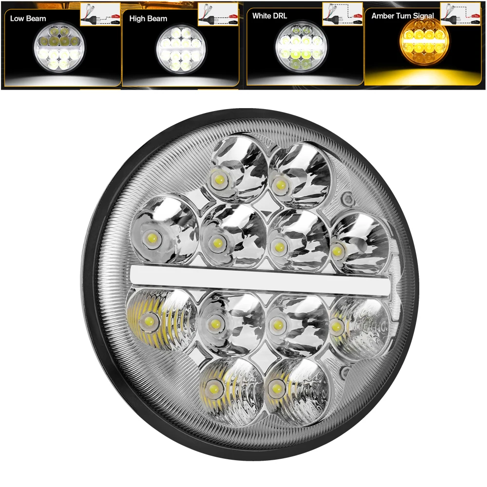 BraveWAY 5.75 inch LED-motorfiets koplamp motorfiets, 5-3/4 lamp voor Harley Sportster Roadster Glide Dyna voor Honda voor Yamaha