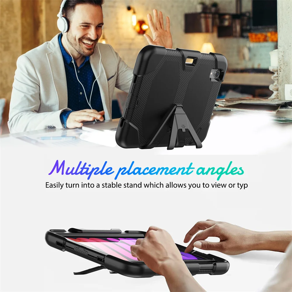 غطاء حماية متعدد الطبقات لجهاز Ipad 1 2 3 4 5 6 8 9 Mini 1 2 3 4 5 6 Air 1 2 4 5 Pro 11 2018 2020 2021 2022 حافظة ipad مع حامل