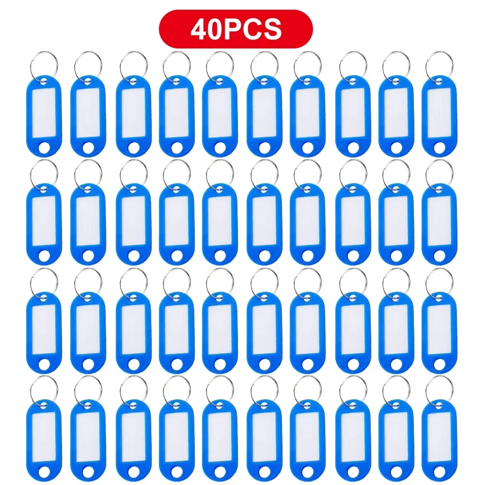 10/20/40 Stuks Kleurrijke Plastic Sleutelhanger Key Tags Label Genummerde Naam Bagagelabel Id Label Naamplaatjes met Split Ring