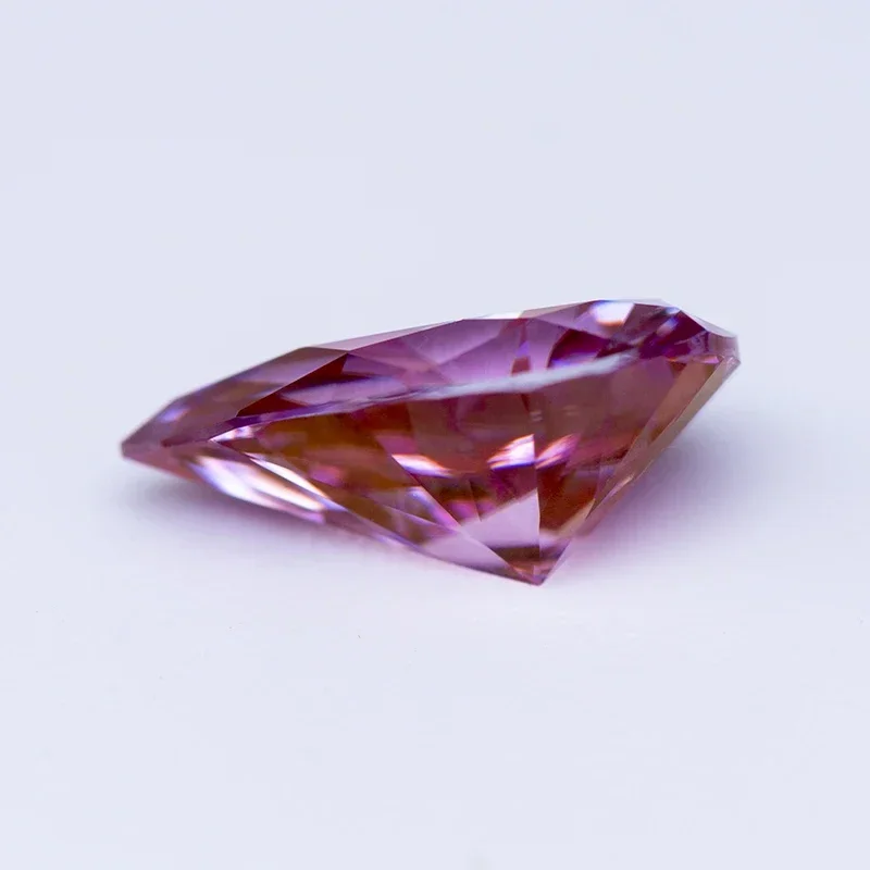 Moissanite Stone Pear Cut Sakura Pink Color Lab Created Diamond DIY Woman Jewelry Making Materials with GRA Certificate
