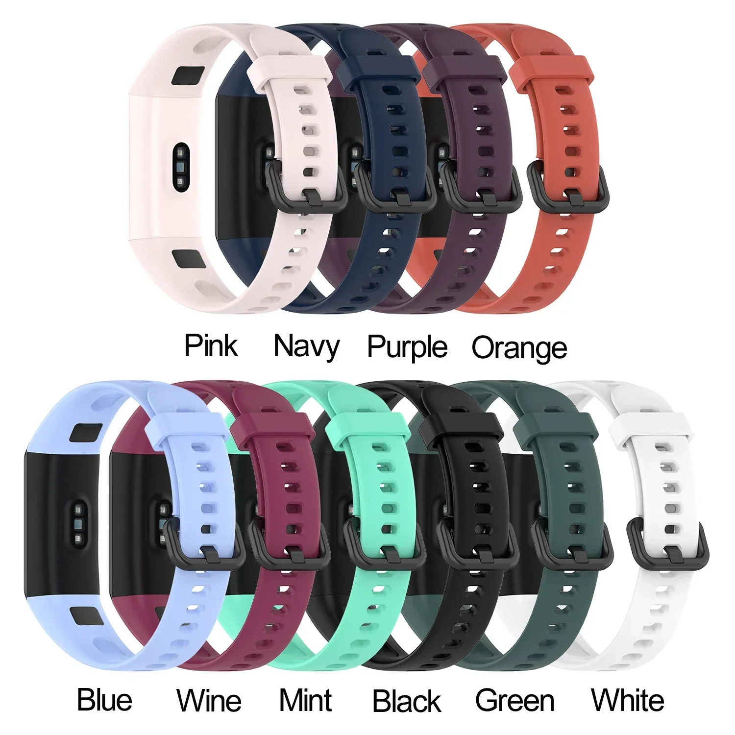 Buckle Bracelet Sports Replacement Watch Band Soft Silicone Strap Wrist Strap For HUAWEI Band 4 ADS-B29 Honor Band 5i ADS-B19