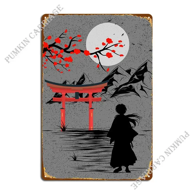 Himura Kenshin Metal Plaque Decoration Painting Wall Plaque Retro Tin Sign Poster