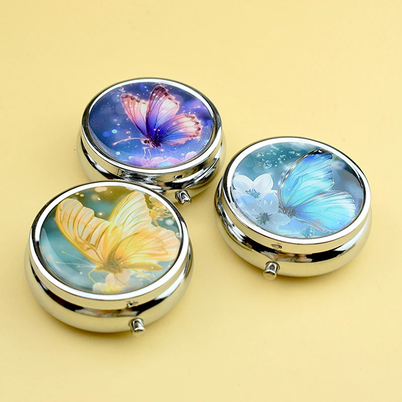 Metal Medicine Box Iris Pill Packaging Health Products Moisture Resistant Storage Case Personalized Fashion Casket