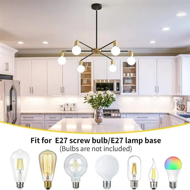 American Retro Chandelier Clothing Store Bar Creative 6-head Simple Ceiling Lamp Dining Room Living Room Wrought Iron Lamps