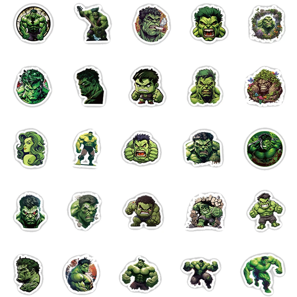 10/30/50pcs Disney Superhero Hulk Cartoon Stickers Cool Anime Vinyl Decal DIY Guitar Laptop Car Graffiti Sticker Fun for Kid Toy