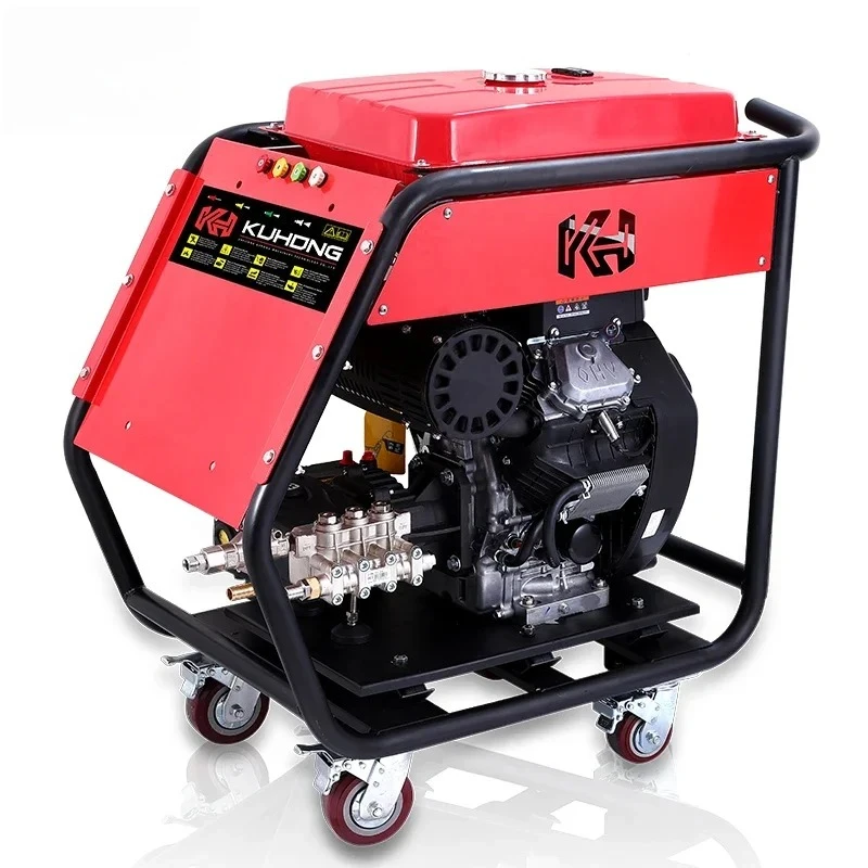 

kuhong QC sewer jetter hydro drain cleaning machine 40lpm-70lpm high pressure power washer cleaner jetter sewer machines