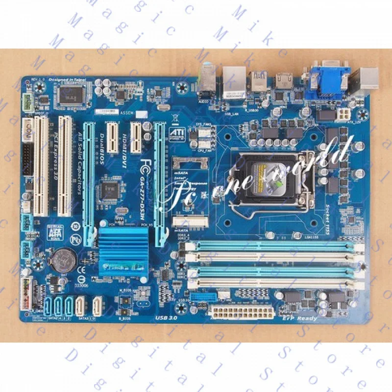H PARA Gigabyte GA-Z77-DS3H placa-mãe Socket 1155 DDR3 Intel Z77 100% funcionando