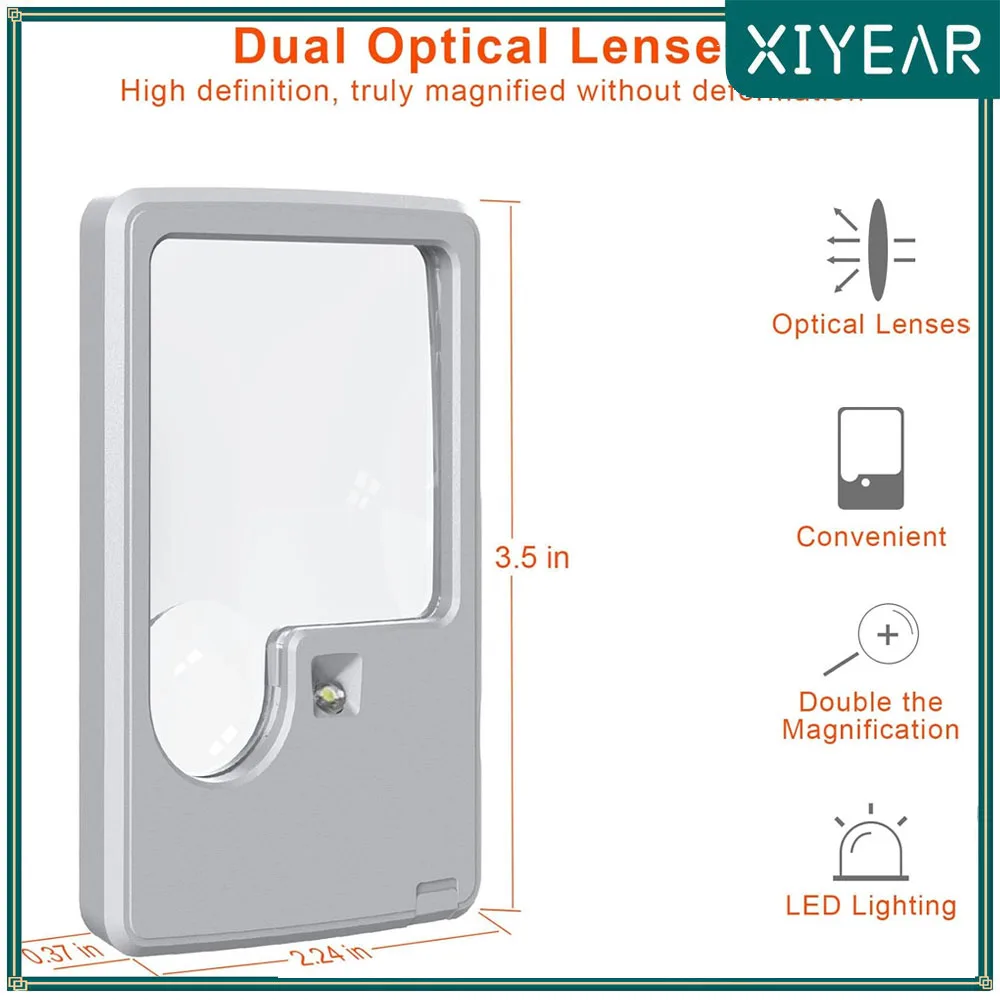 Pocket Magnifying Glass With Light 3X 6X Handheld Magnifying Glass For Reading LED Lighted Magnifier For Poor Eyesight Or Senior