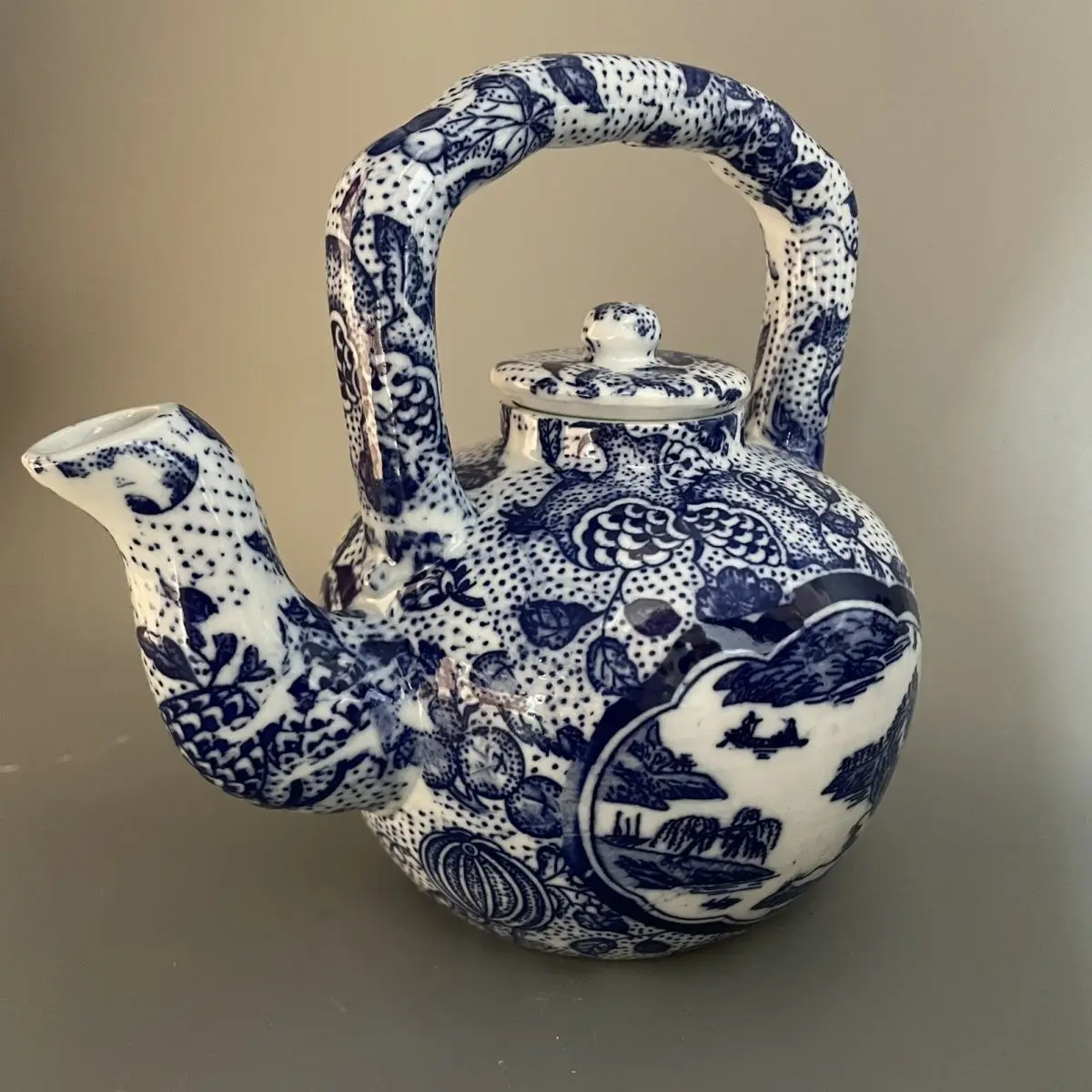 Antiques Old Goods Collection, All Qing Qianlong Annual Blue and White modern exquisite handicrafts