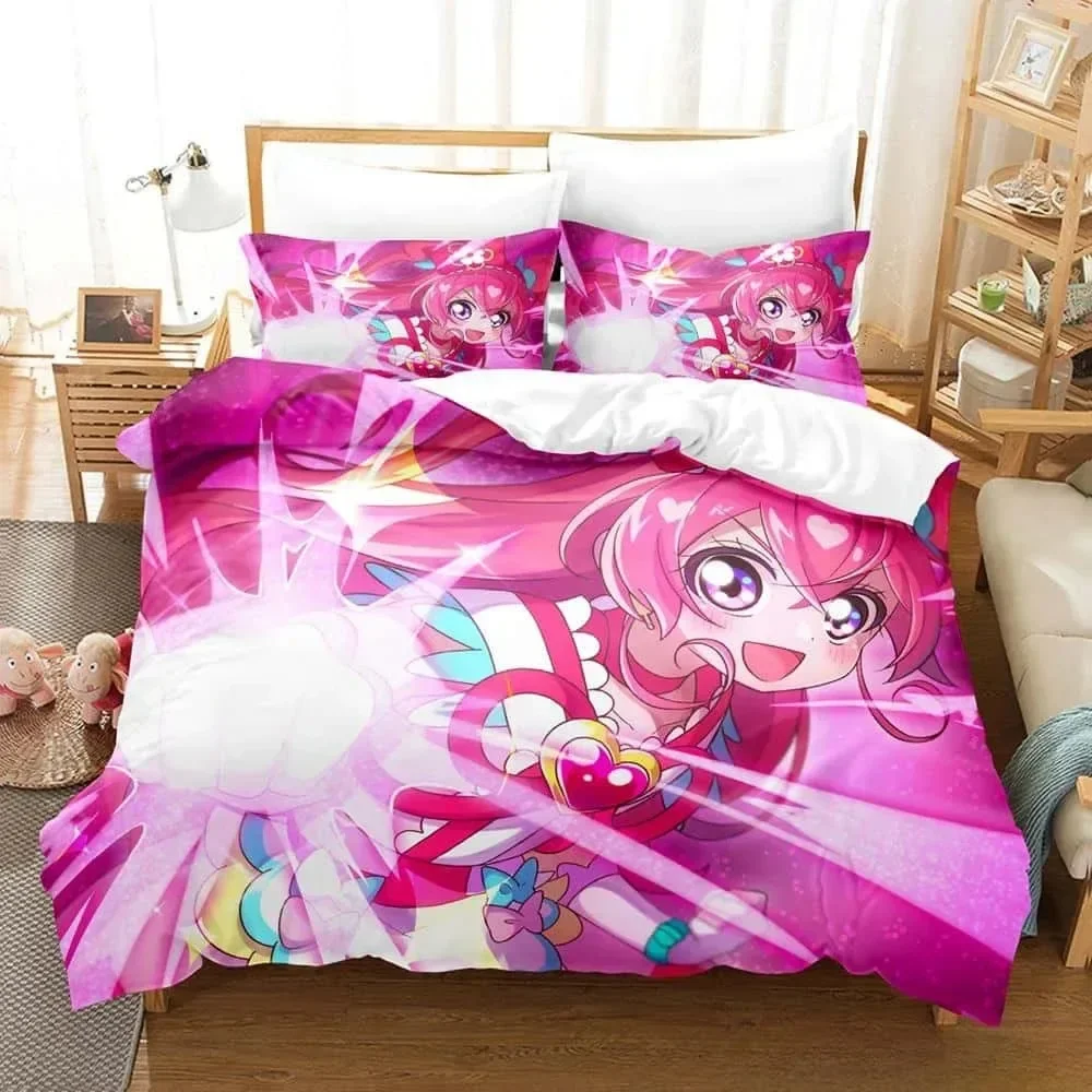 New 3d Anime Kawaii Grils Smile PreCure! Bedding Set Single Twin Full Queen King Size Bed Set Adult Kid Bedroom Duvet cover Sets