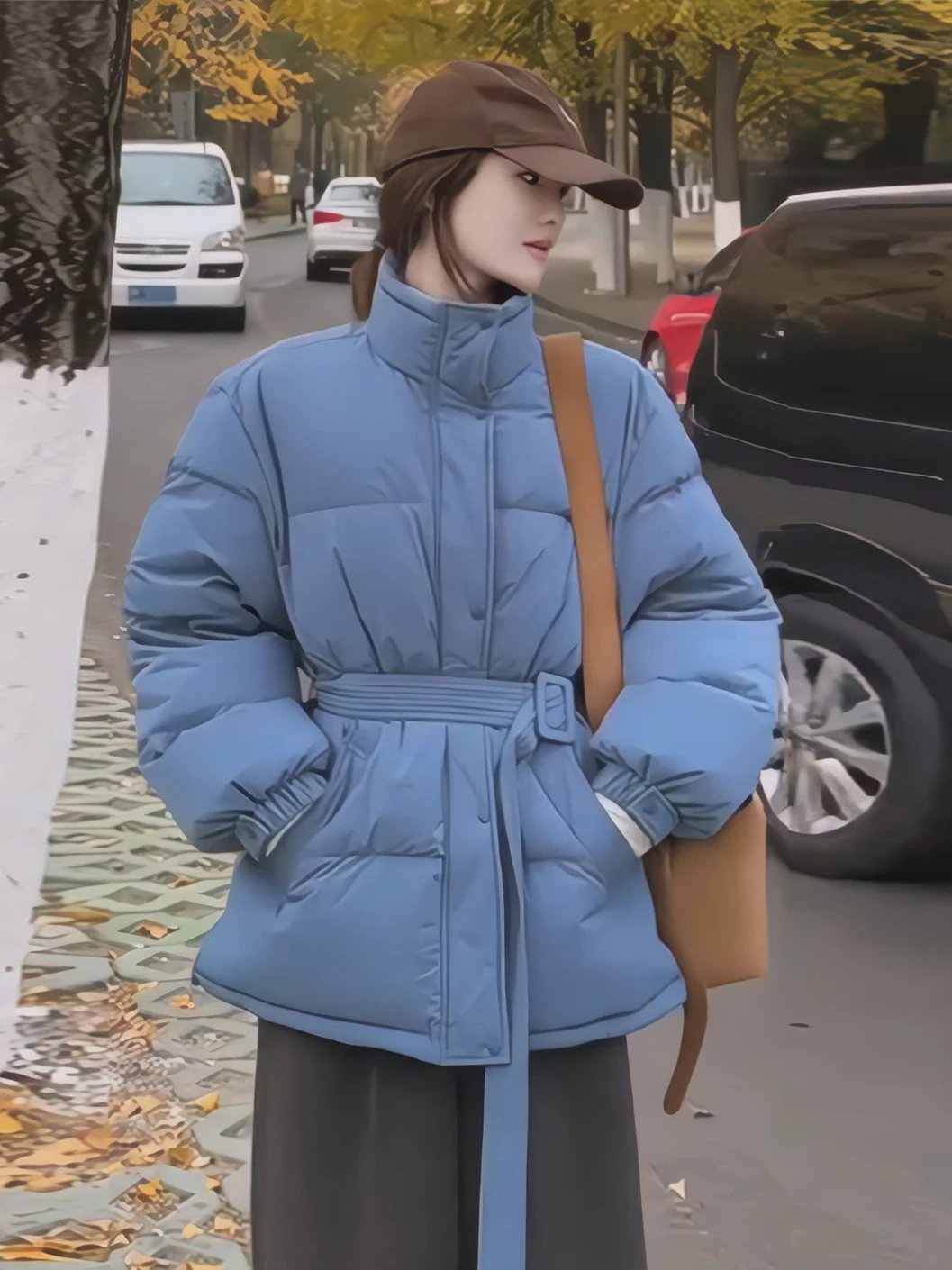 

Женская утепленная куртка Sli ort с белым пухом, зимнее пальто для города, уникальный дизайн, теплая, на молнии, стандартный крой