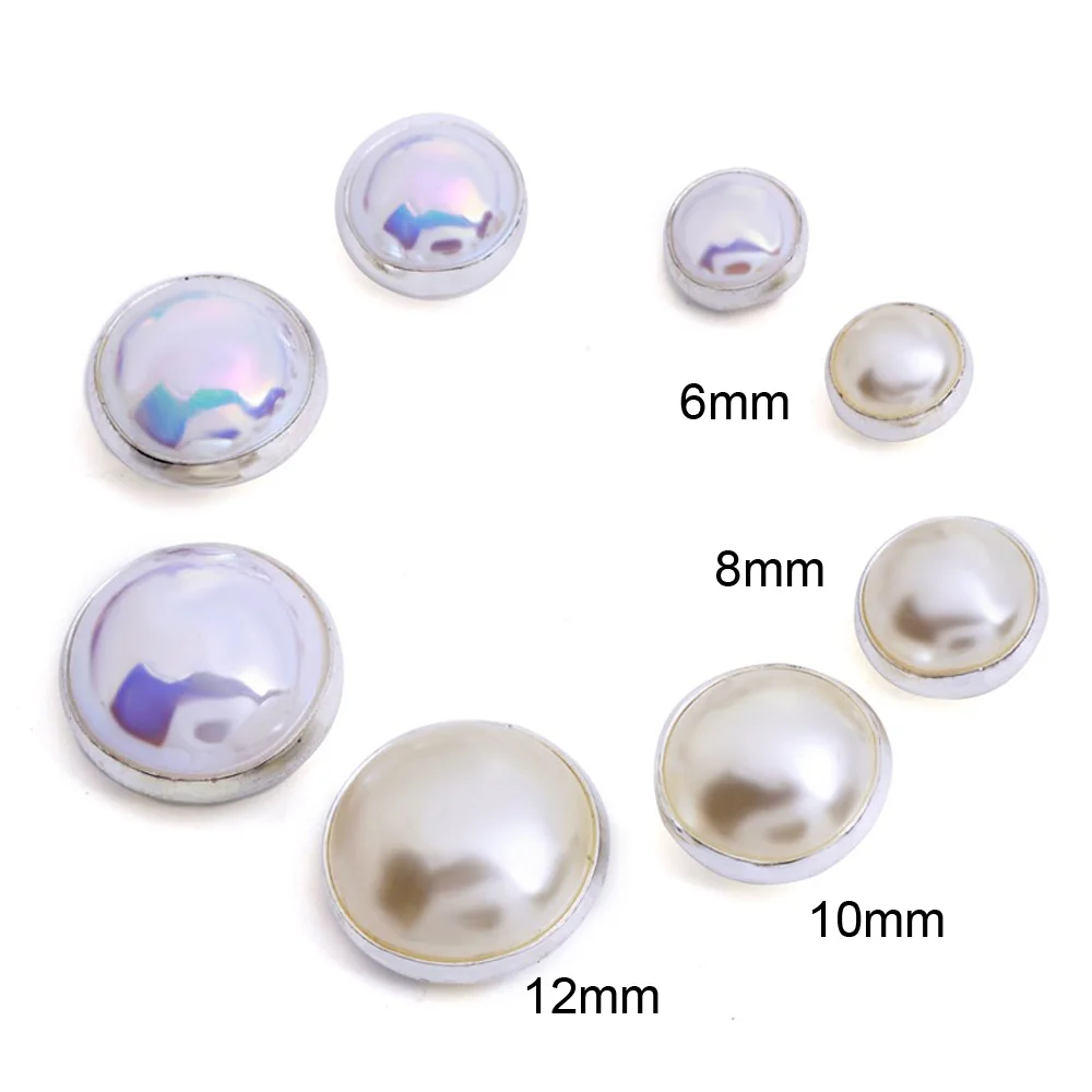 100pcs 6-12mm  ABS Pearl Round Beads Sewing Claw free wrapped pearl rim pearl glass diamond diy clothing accessories materials