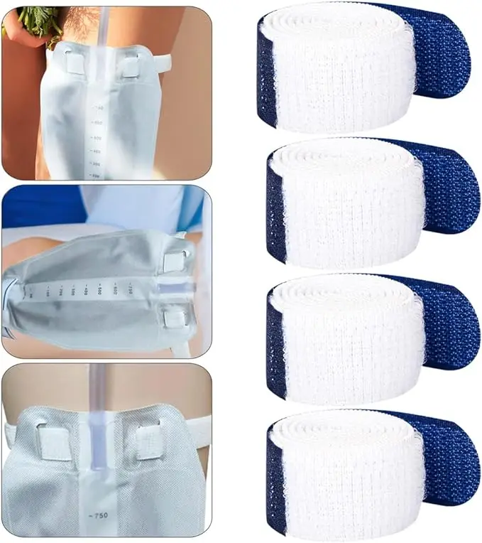 6 Pack Catheter Supplies Foley Catheter Stabilization Device Holder Urinary Legband Leg Strap Tube Holder(Blue)