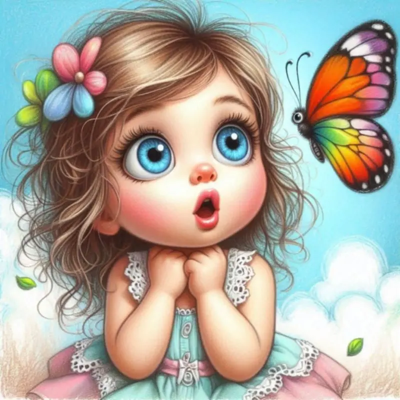 

Cute Girl and Butterfly AB Diamond Painting Kits Photo Art 5d Diy Full Square Mosaic Cross Stitch Embroidery Home Decor Gift