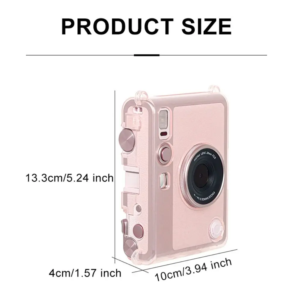 with Pearl Chain Carrying Case Crystal Wear Resistant Protective Cover Portable Hard for Fujifilm Instax Mini EVO view 4