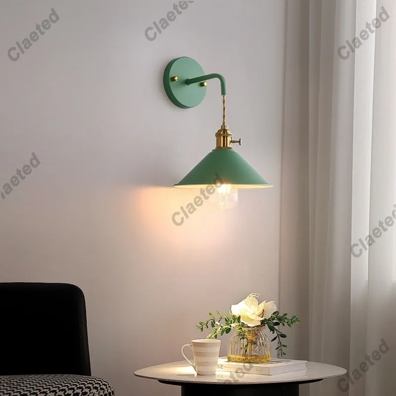 Lâmpada De Parede De Ferro De Cor Criativa Retro, Luminárias Decorativas, Sala De Estar, Quarto, Corredor, Escada, LED