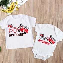 Big Brother Little Brother Family Matching Outfits Kids Shirt Baby Bodysuit Family Matching Clothes Summer Kids Shirt Family Tee