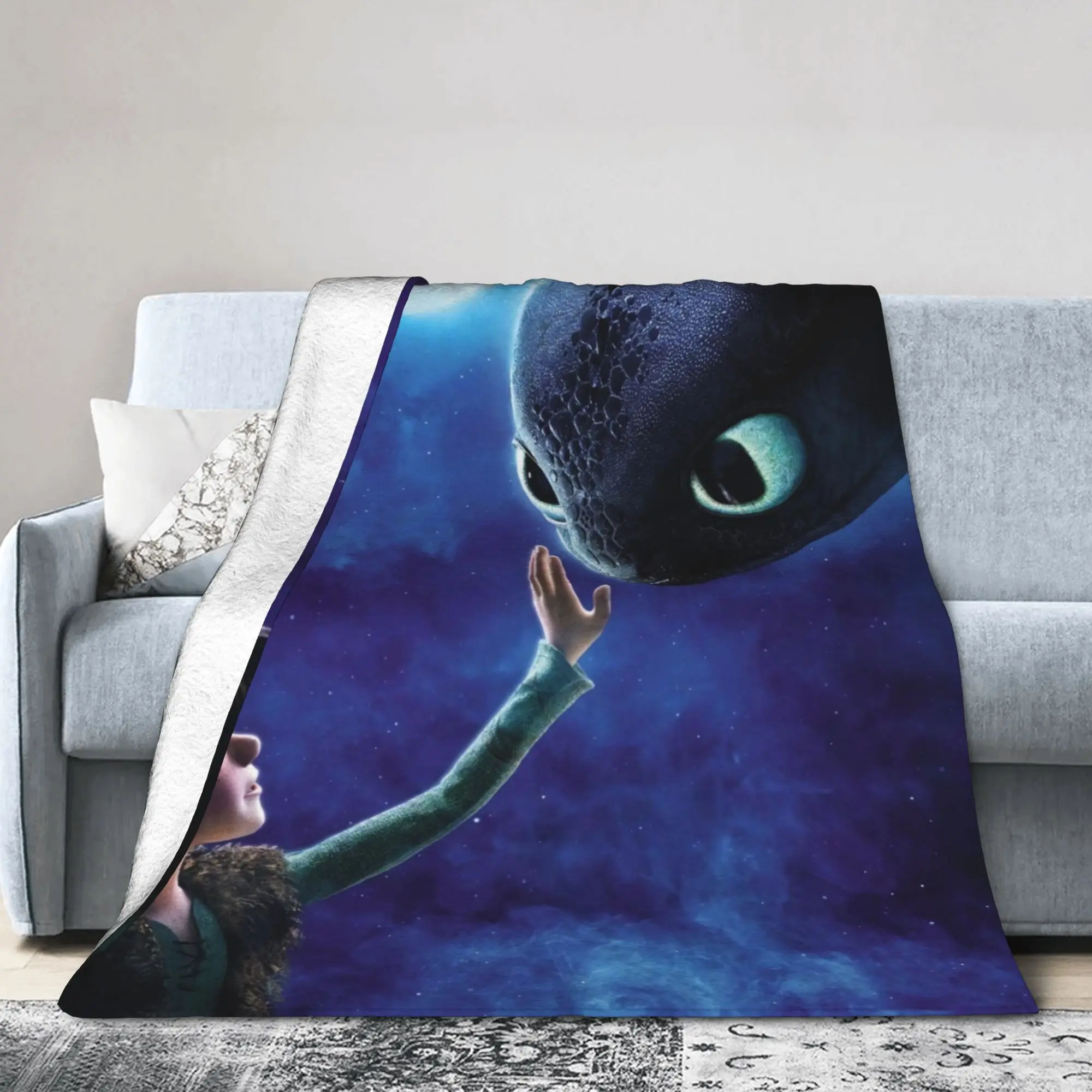 

Movie How To Train Your Dragons Blankets Quality Warm Soft Throw Blanket Autumn Boy Girl Couch Chair Aesthetic Bedspread