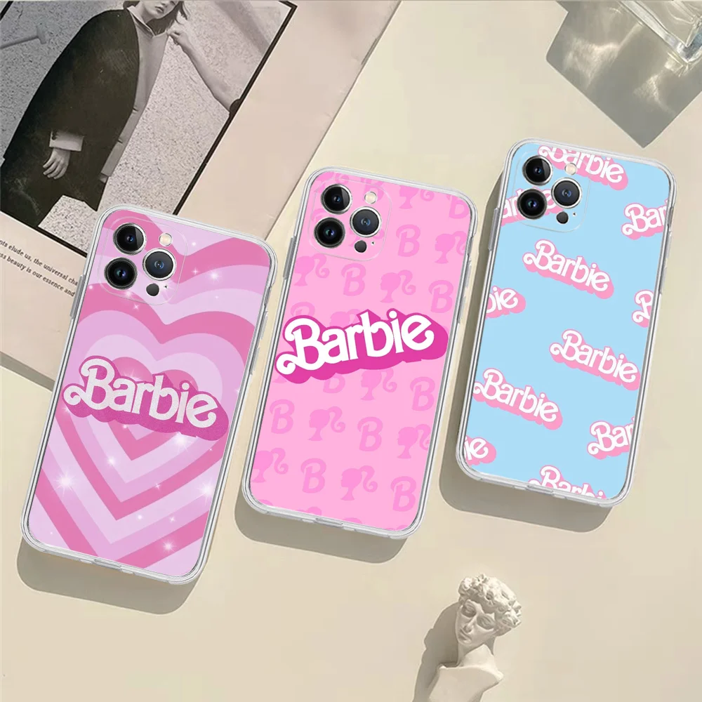 

Pink-B-BarBies Mousepad Silicone Soft for iphone 16 15 14 13 12 11 Pro Mini XS MAX Plus X Cover