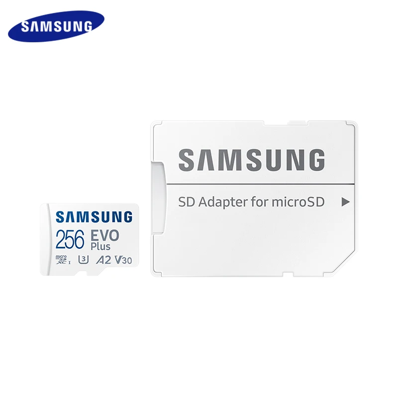 Tarjeta micro SD Samsung EVO Plus, 64GB, 128GB, 256GB, 512GB, 1TB, tarjeta TF con adaptador SD, acelera hasta 160 MB/s U3 A2 V30 para teléfono