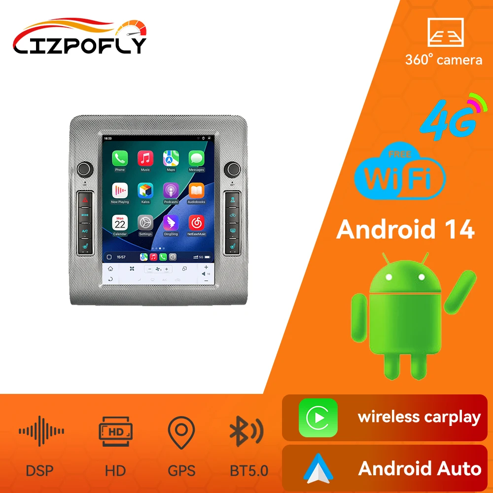 

10,4-дюймовый автомобильный радиоприемник Android для Dodge Challenger 2008-2014 Carplay, навигация, авторадио, GPS, мультимедийный видеоплеер, головное устройство 4G