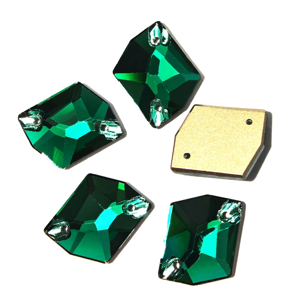 Pubrilex Smaragdgrüne Strasssteine, Flache Glas-Kristalle zum Aufnähen, Glitzersteine für Kleidungsdekorationen – Detail 7