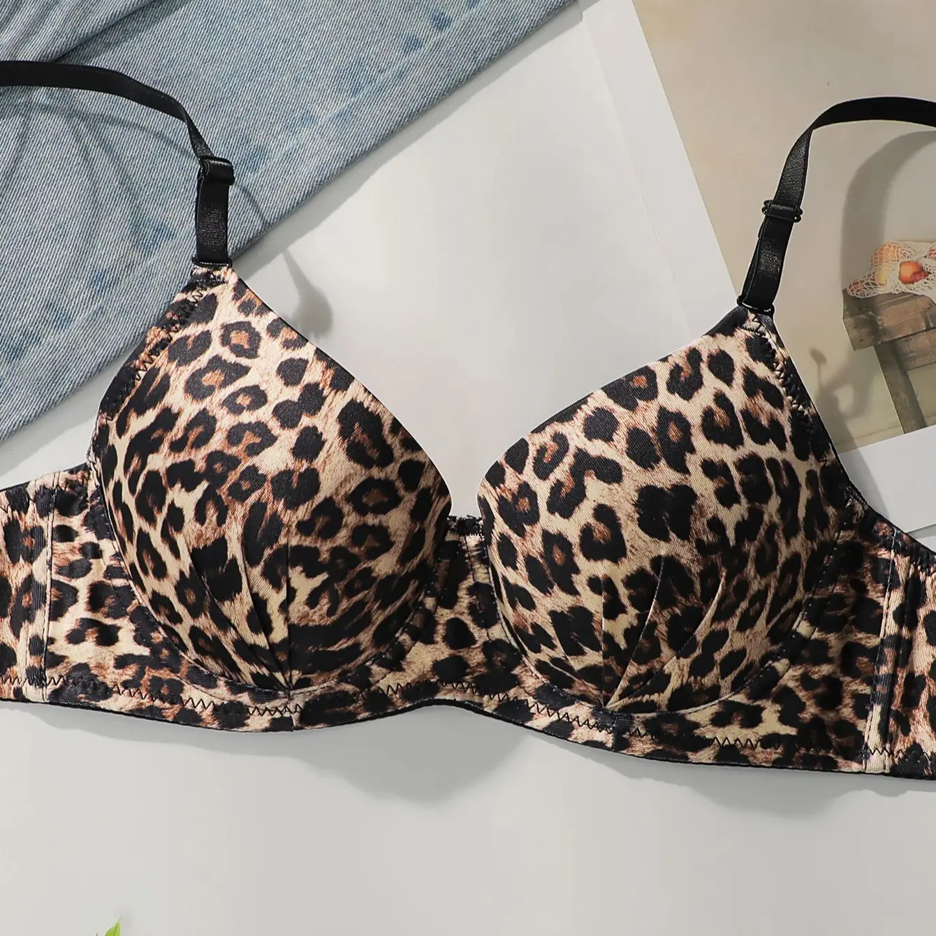 Viomisha Sexy Lingerie Leopard Print Push Up Bra for Women with Steel Ring B or C Cup High Quality Female Comfortable Underwear