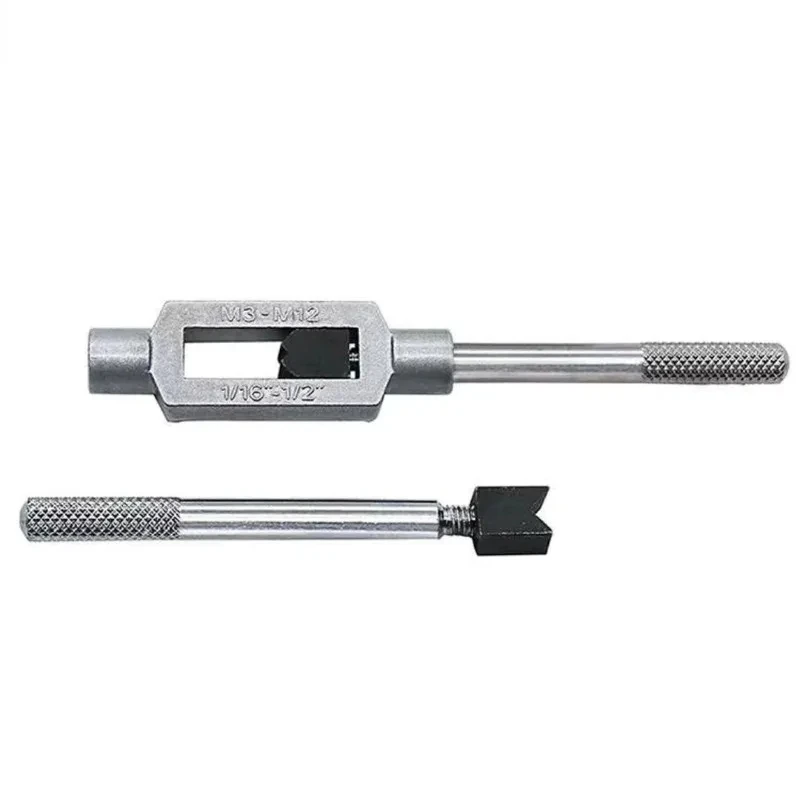 8Pcs Hss Hand Screw Tap Die Wrench,Met Verstelbare Tap Wrench 1/16-1/2,Schroefdraad Metric Plug Tap M3 M4 M5 M6 M8 M8 M12